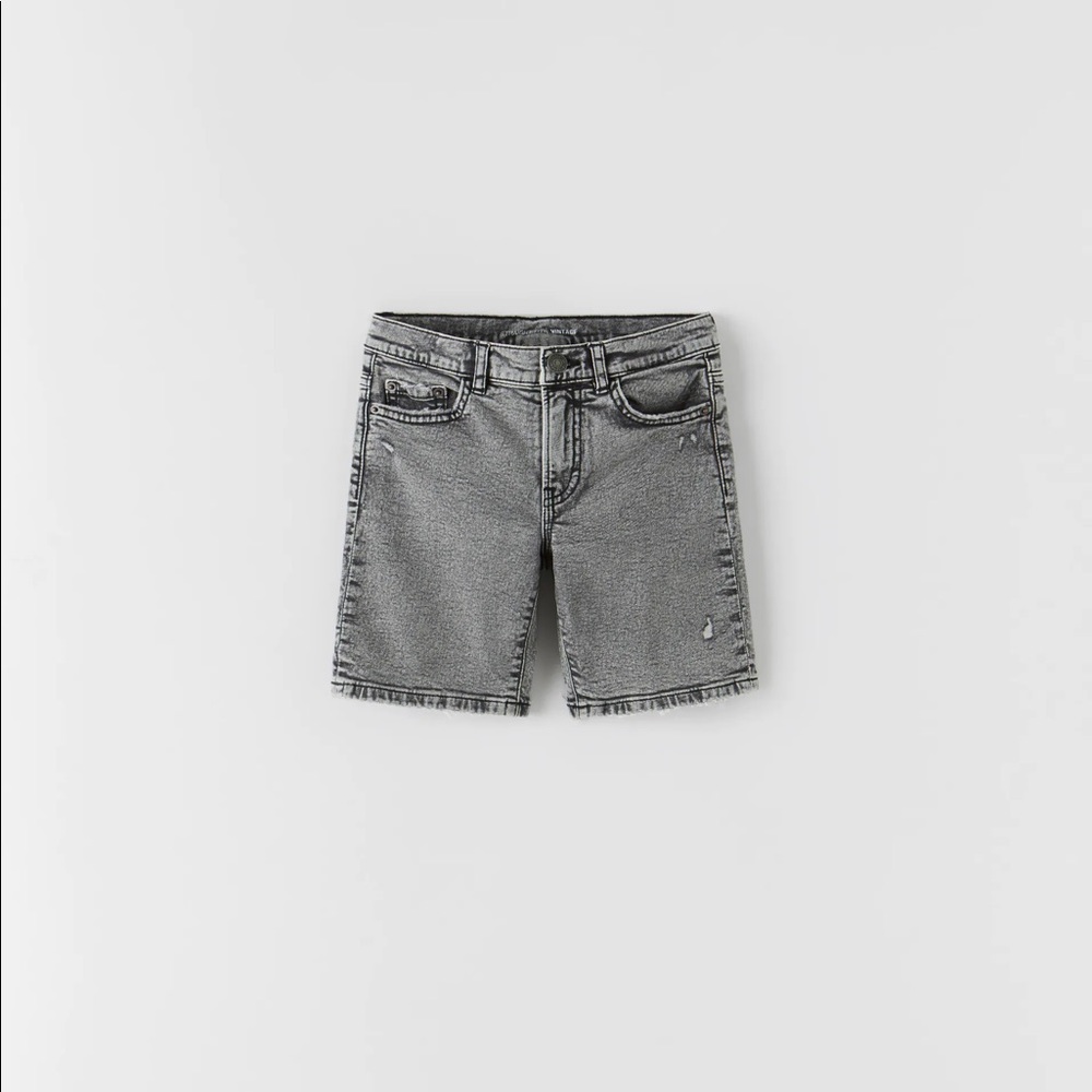 Zara Straight Washed  Denim Shorts, Size 11-12y